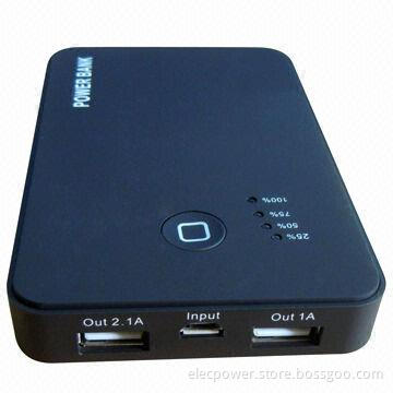 Dual Output Mobile Power Bank, Charges Mobile Phone, MP3/4, DV, Camera